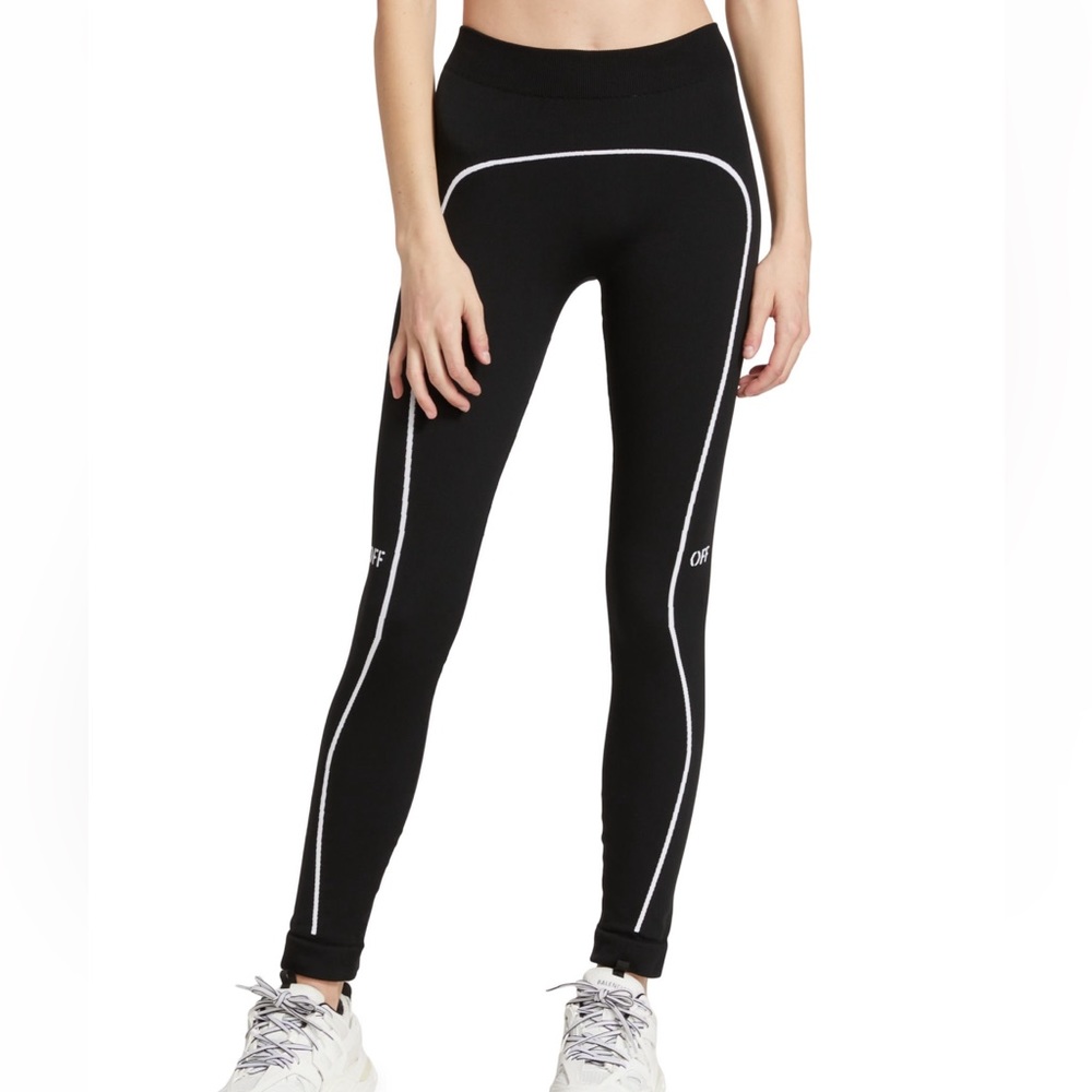 Off-white athletic tights